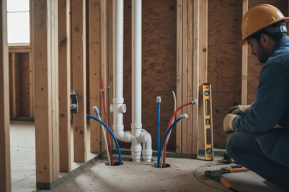 Drain and supply rough-in during Toilet Repair and Installation in Sargent